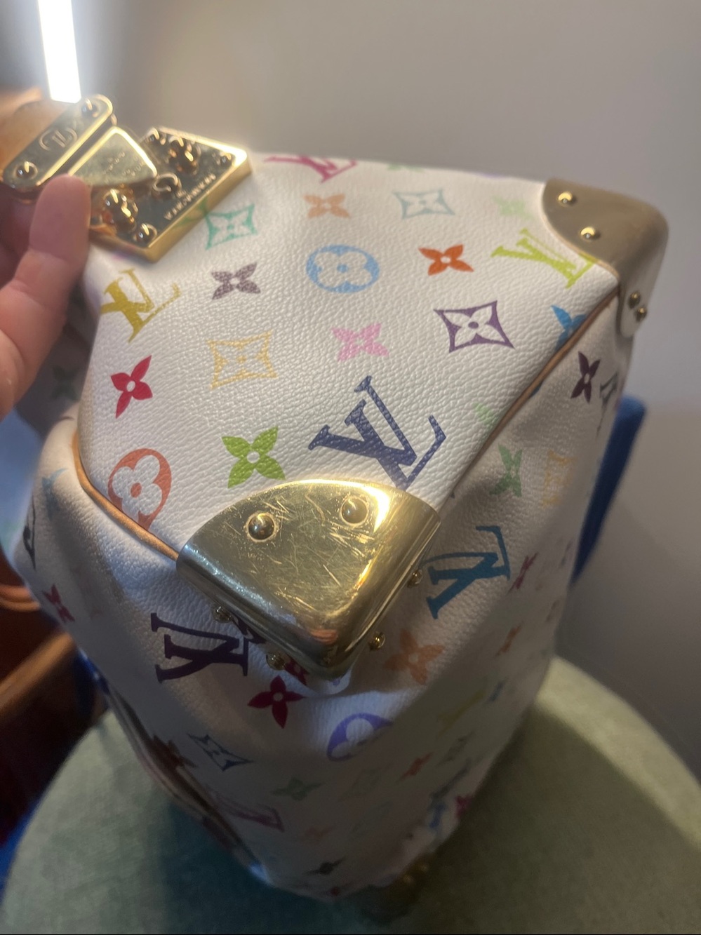 Louis Vuitton White Multicolor Monogram Canvas Speedy - Picture 16 of 17